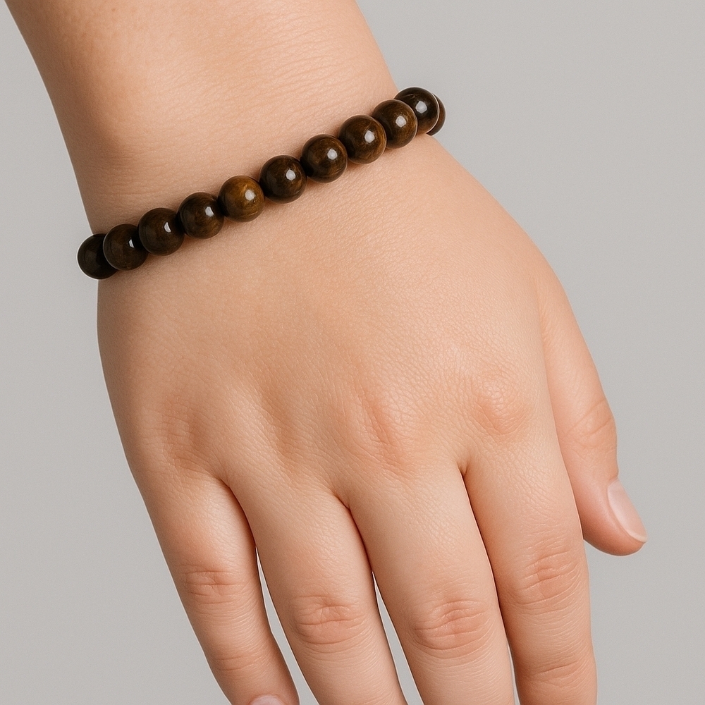 Tiger Eye Beaded Bracelet Unisex - Picture 6 of 7